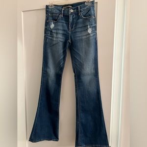 Express slim mid rise flare jeans worn once. Size 0 short